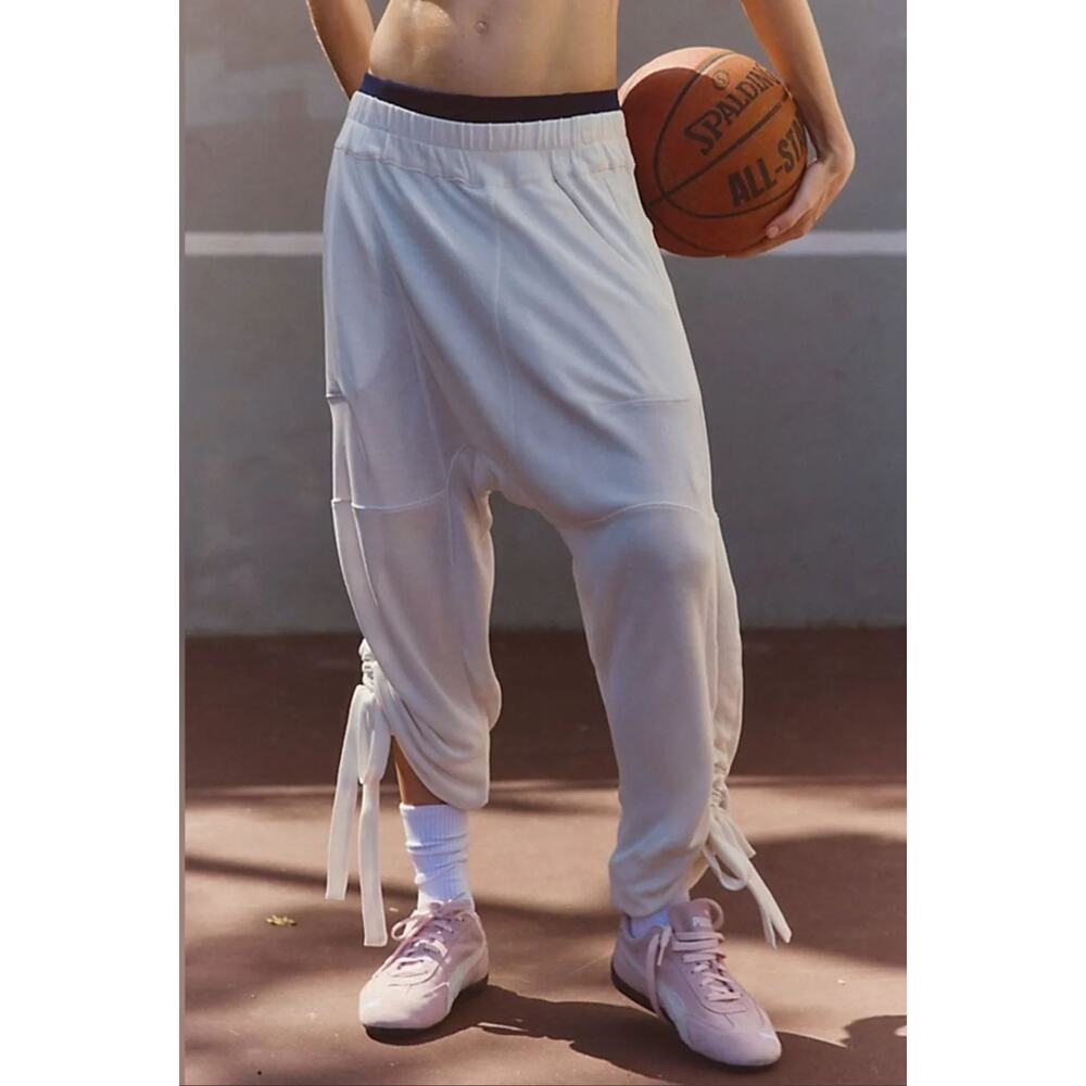 Free People FP Movement Pirouette Pant Large White Harem Baggy Sweatpant NEW NWT - Picture 2 of 12